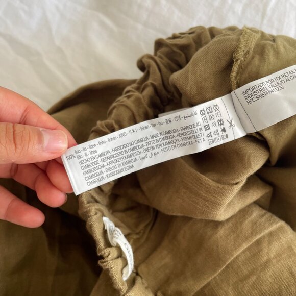 Oysho Linen Wide Straight Leg Trousersn (sz XS) - Picture 6 of 6